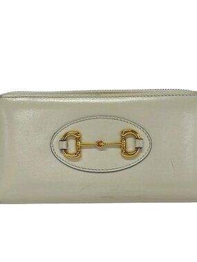 GUCCI Horsebit 1955 621889 Cream Leather Long Wallet